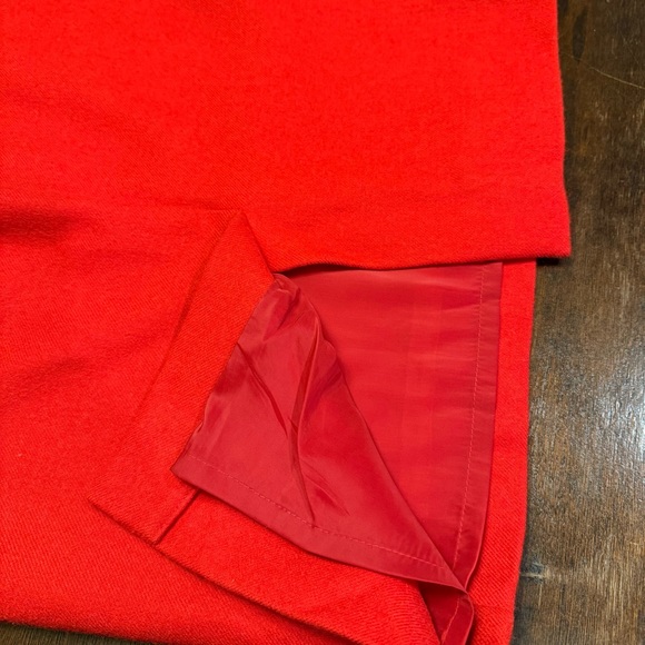 J. Crew NWOT Red 100% Wool Pencil Skirt Classic No. 2 Career Office Midi Vented - Picture 12 of 15